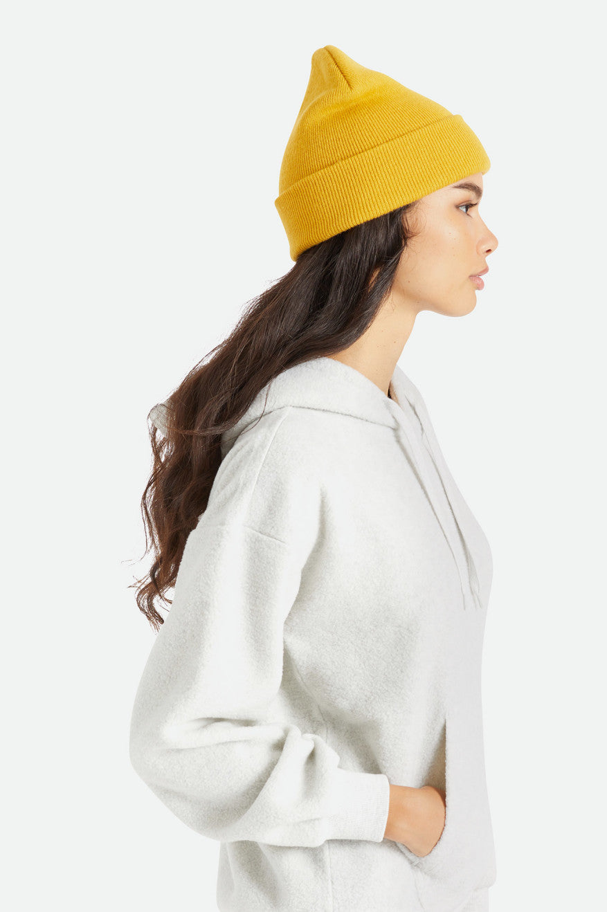 Women's Brixton Harbor Beta Watch Cap Beanie Mustard | 7830OJSYN