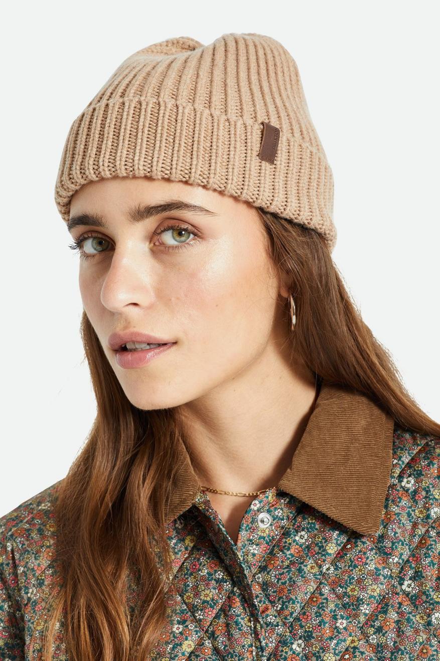 Women's Brixton Heist Reserve Cashmere Beanie Beige | 7150LNIBO