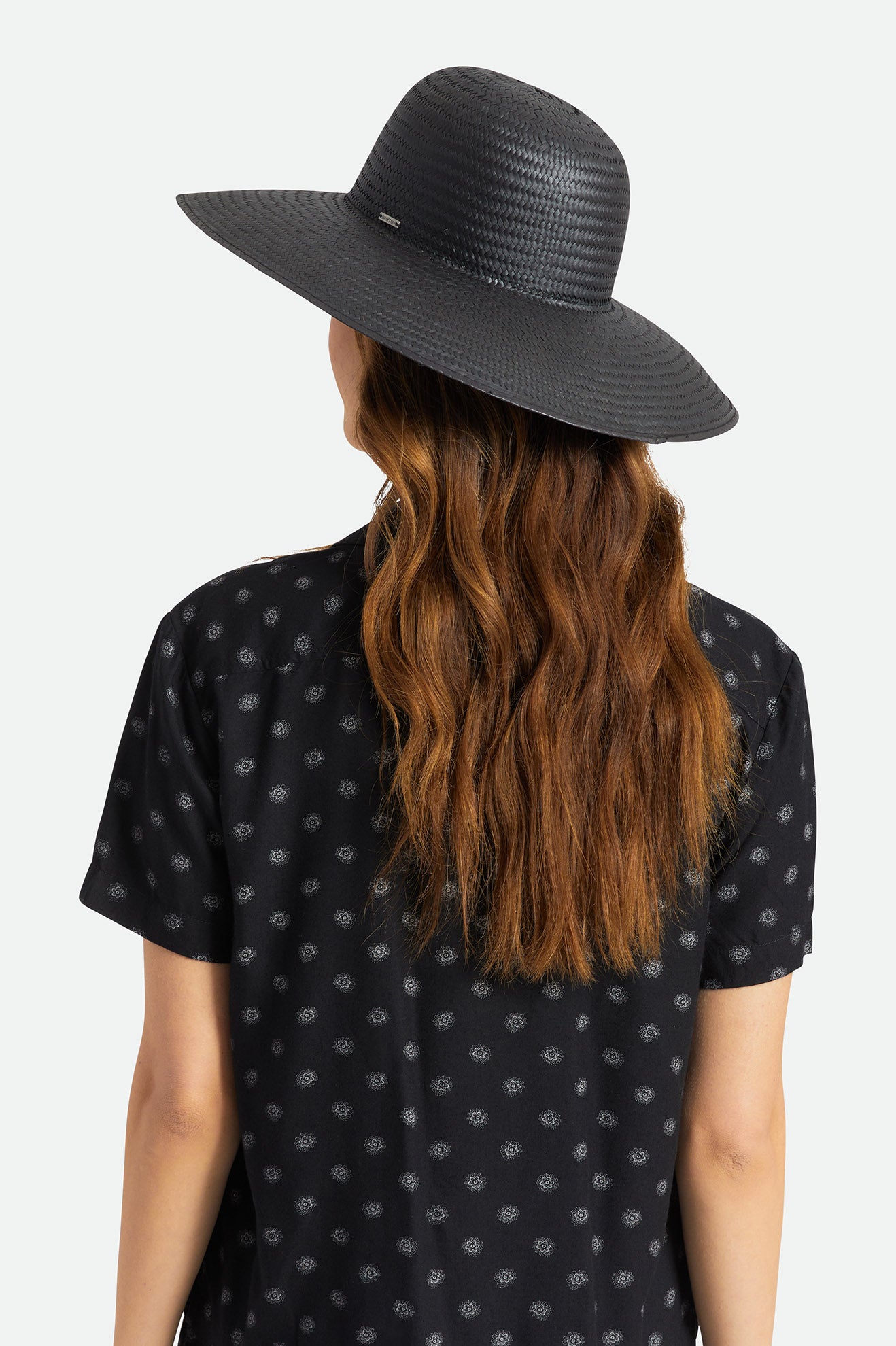 Women's Brixton Janae Sun Straw Hats Black | 6105ZSBEP