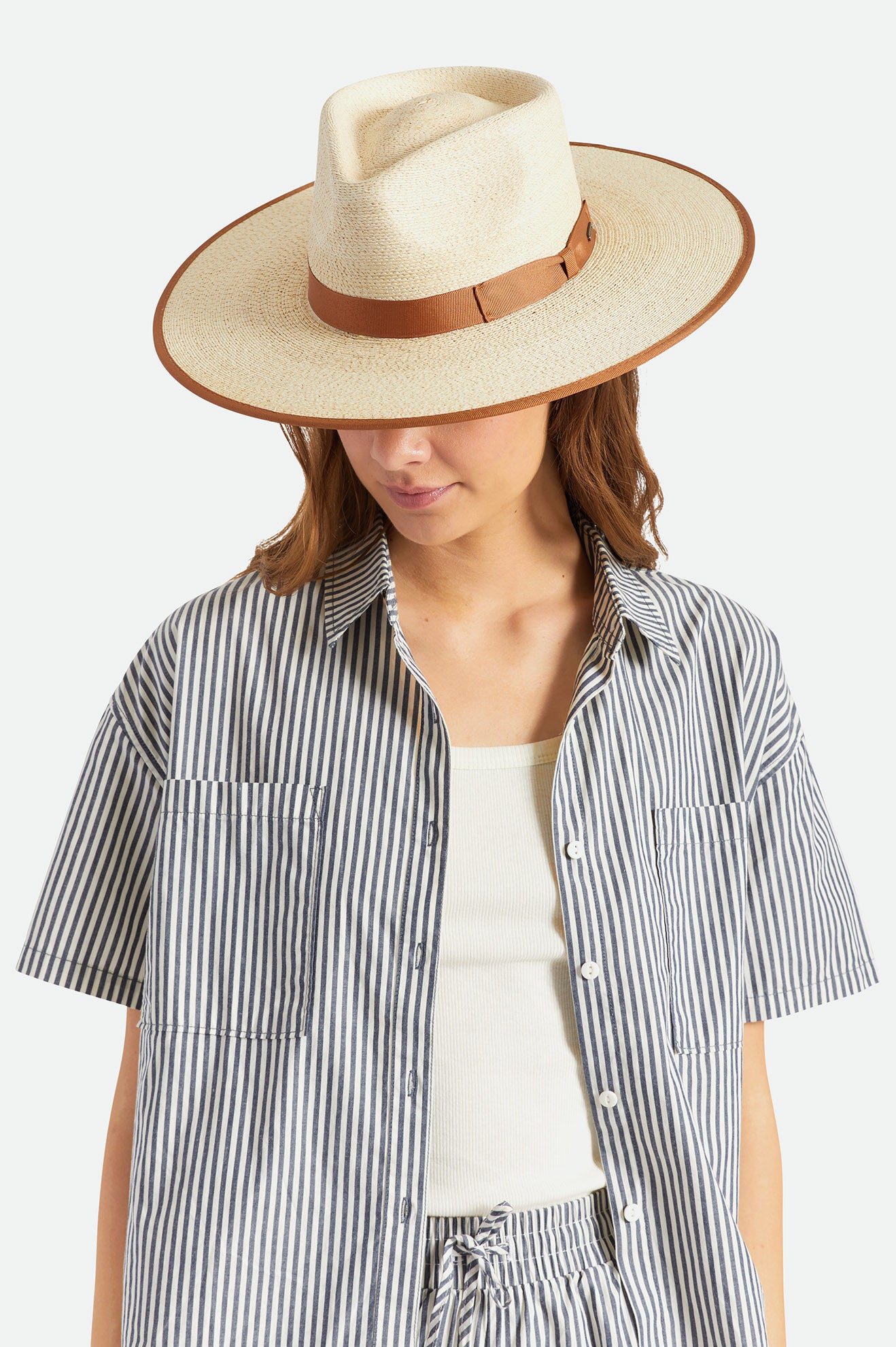 Women's Brixton Jo Rancher Straw Hats Beige | 1693GENDO