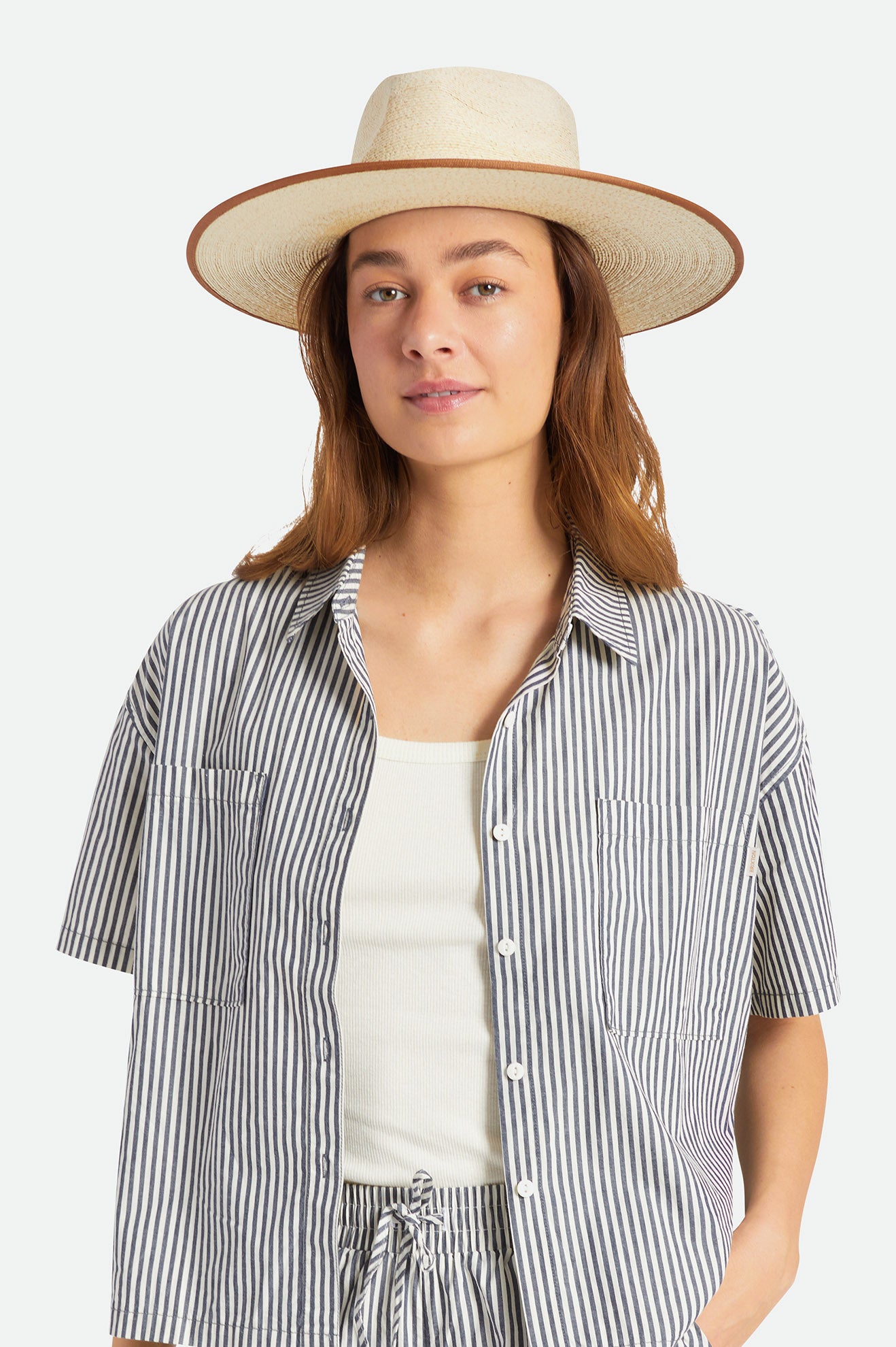 Women's Brixton Jo Rancher Straw Hats Beige | 1693GENDO