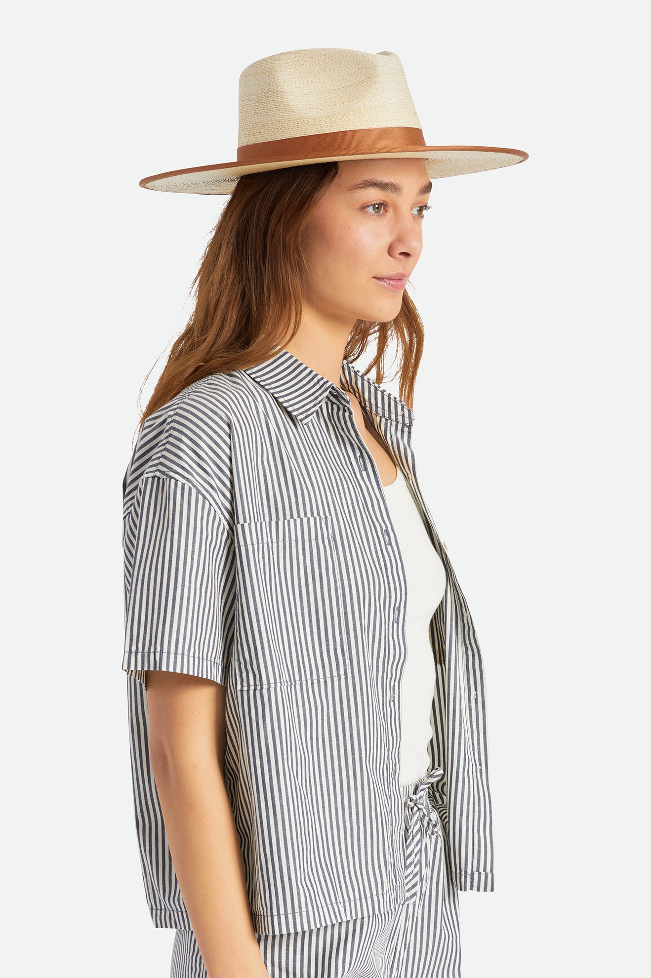 Women's Brixton Jo Rancher Straw Hats Beige | 1693GENDO