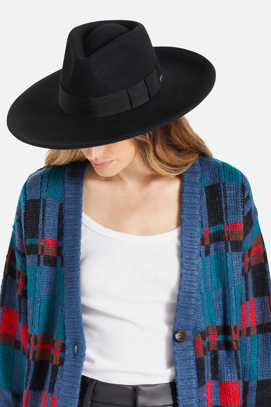 Women's Brixton Joanna Felt Hat Hats Black | 7910PYOFE