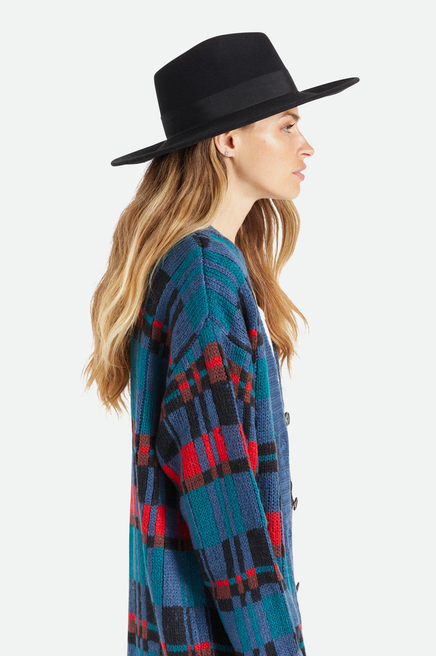 Women's Brixton Joanna Felt Hat Hats Black | 7910PYOFE