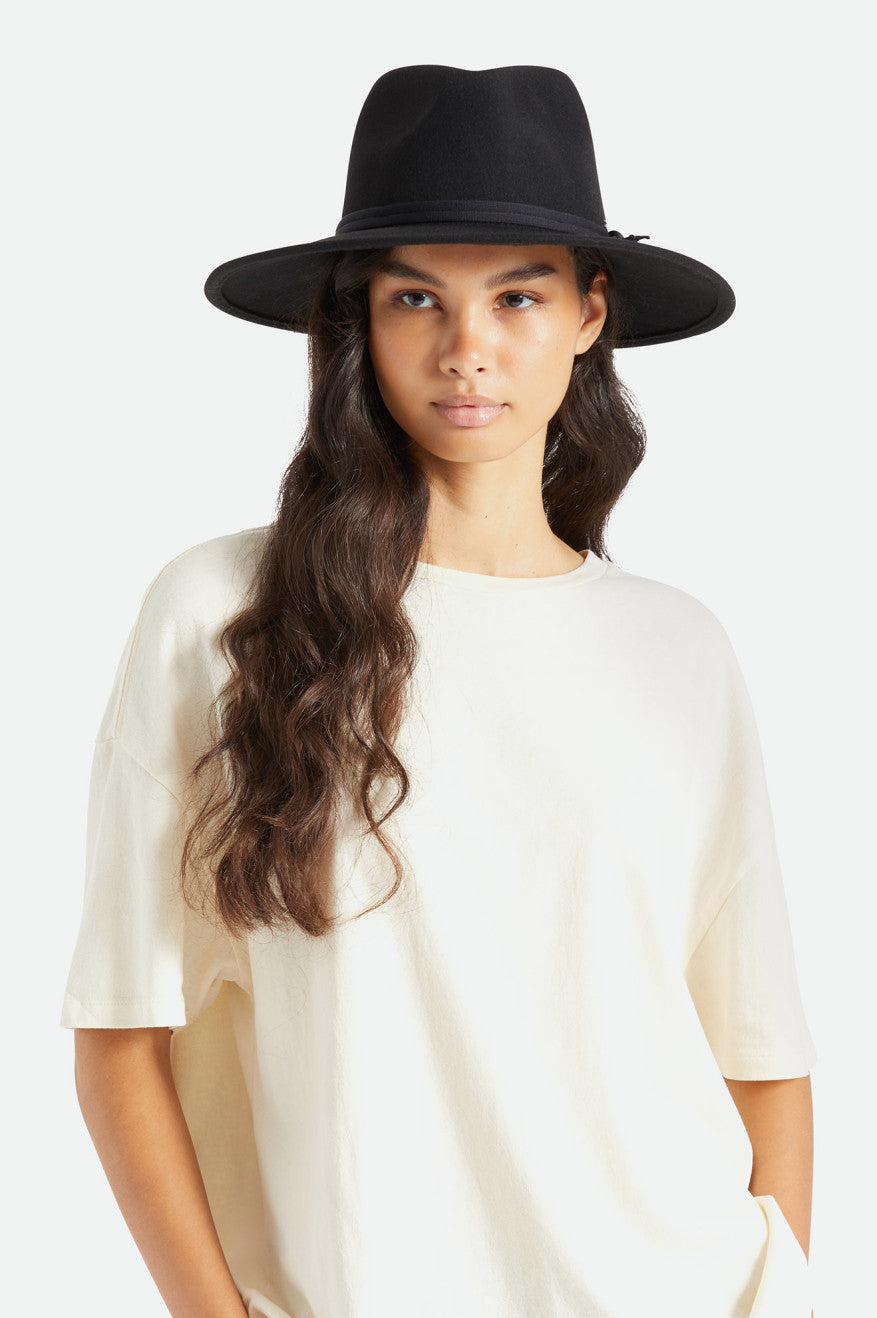 Women's Brixton Joanna Felt Packable Hat Hats Black | 9516VJIBL