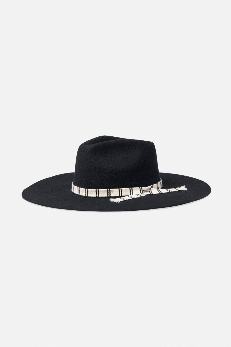 Women\'s Brixton Leigh Felt Fedora Fedoras Black | 0176LSVJM