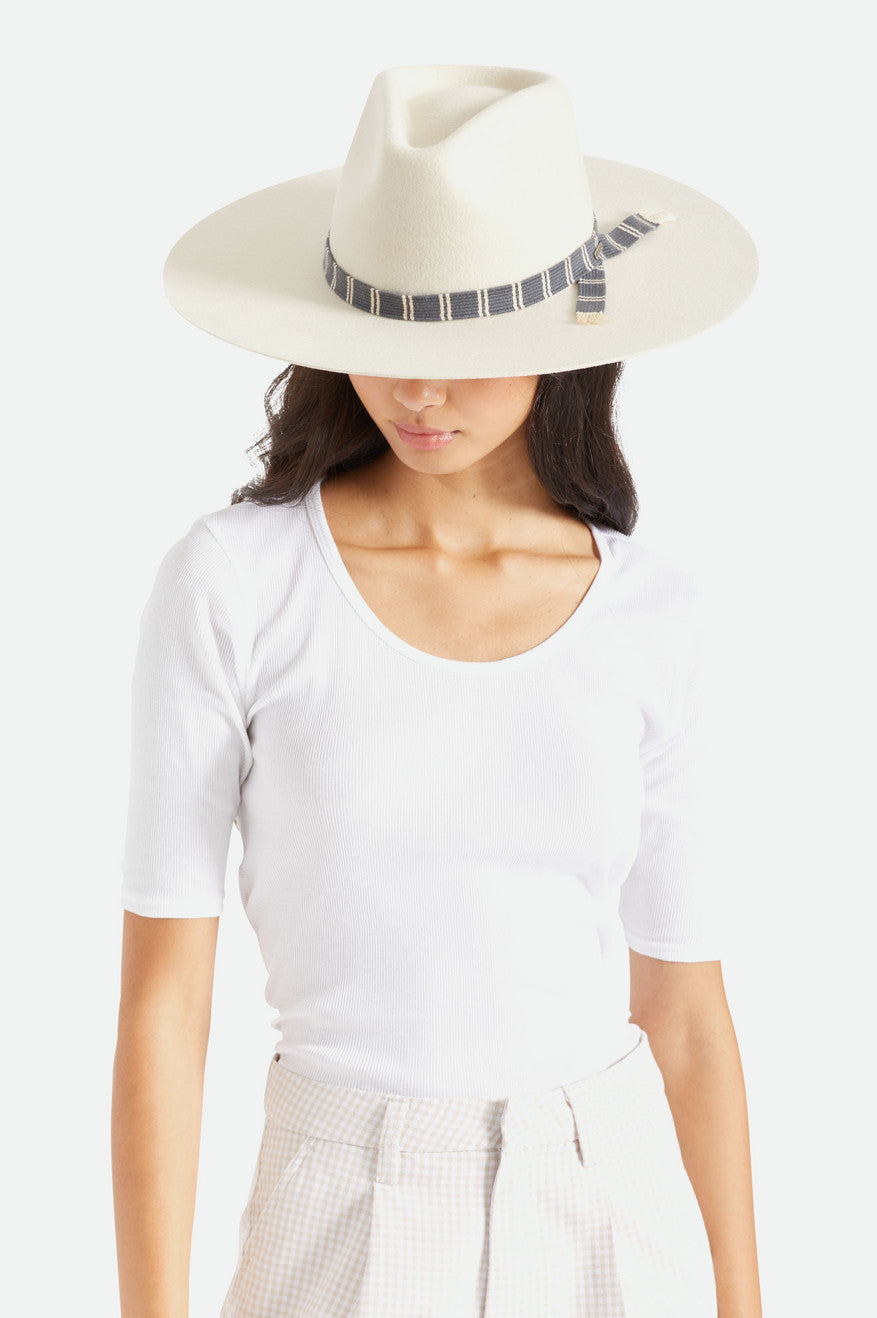 Women's Brixton Leigh Felt Fedora Fedoras White | 5402OURSY