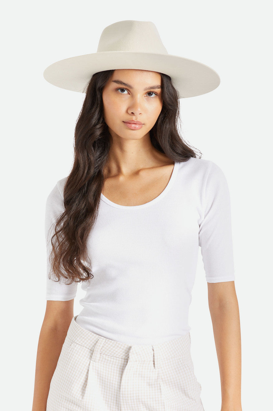 Women's Brixton Leigh Felt Fedora Fedoras White | 5402OURSY