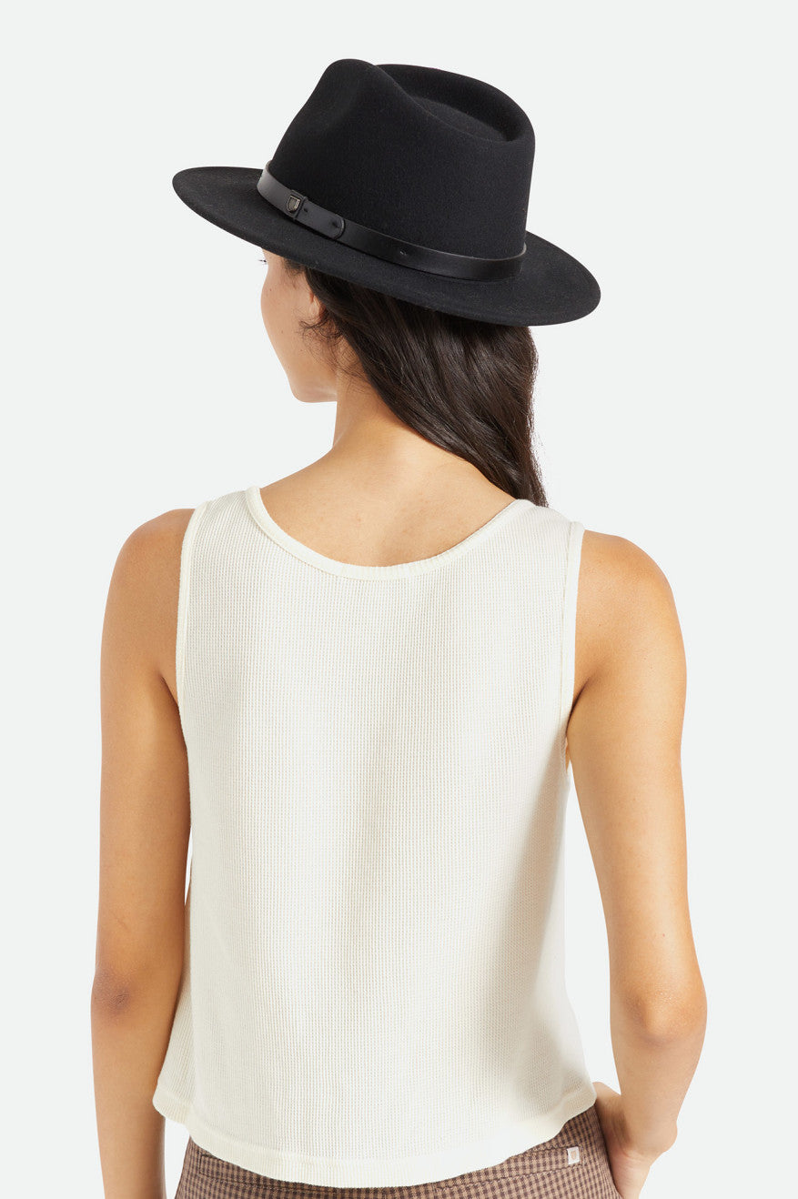 Women's Brixton Messer Fedora Fedoras Black | 3506EDASZ