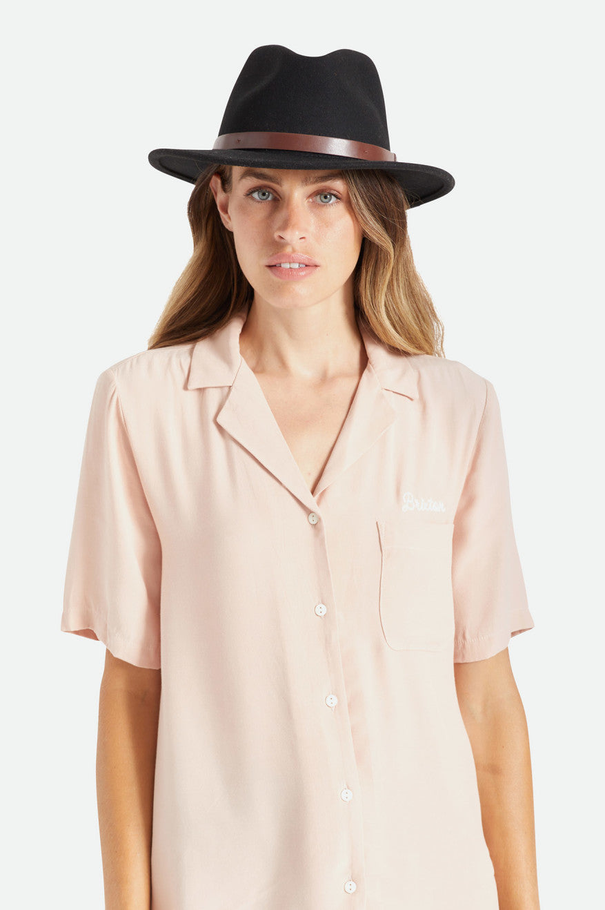 Women's Brixton Messer Fedora Fedoras Black | 4295CHTZF