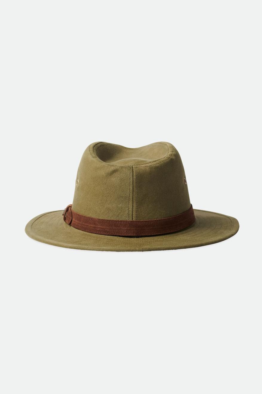 Women's Brixton Messer Utility Adventure Fedora Fedoras Olive | 2087WQIED