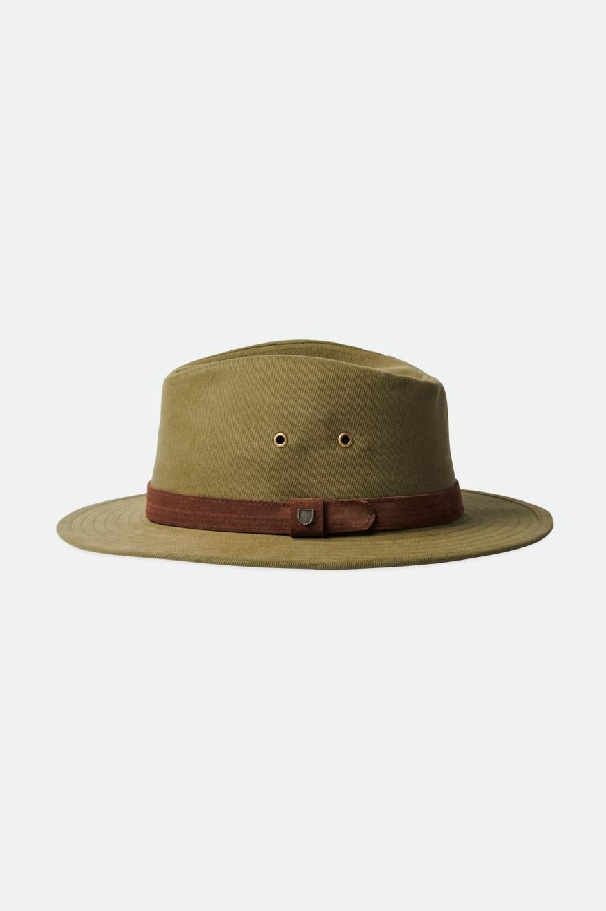 Women's Brixton Messer Utility Adventure Fedora Fedoras Olive | 2087WQIED