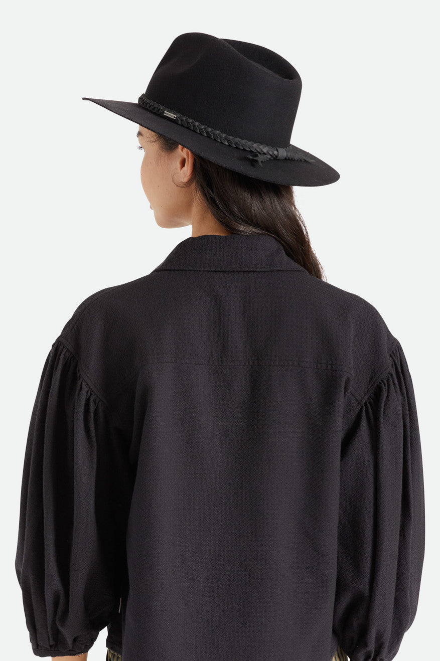 Women's Brixton Messer Western Fedora Fedoras Black | 5918MEJWN