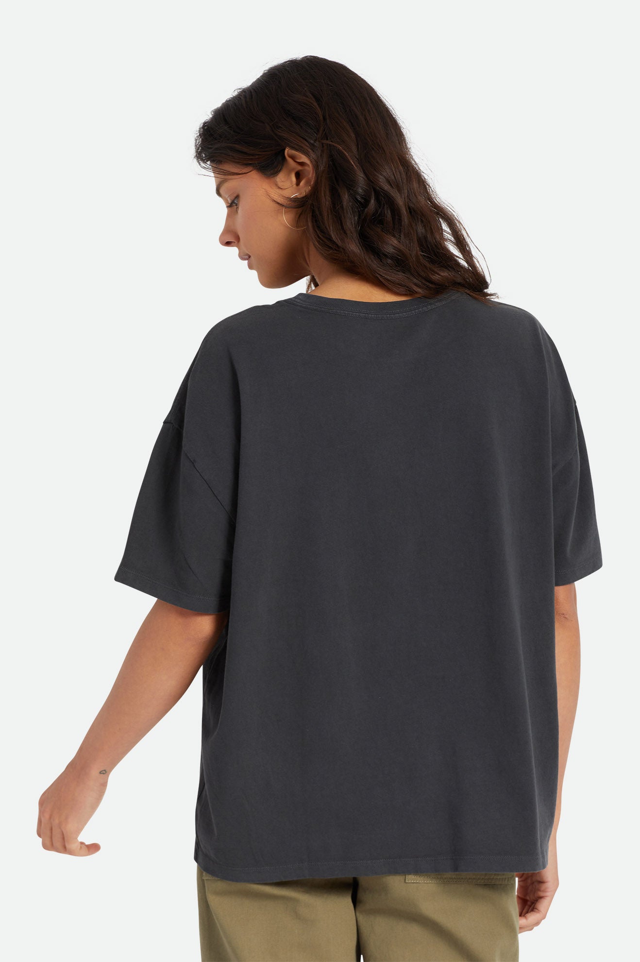 Women's Brixton Oversized Boyfriend Tee Tops Black | 0816GJITK