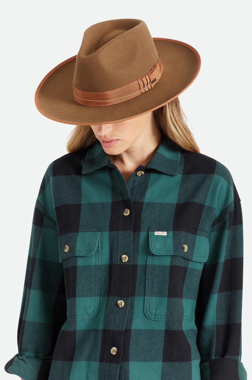 Women's Brixton Reno Fedora Fedoras Brown | 2189PDUEQ