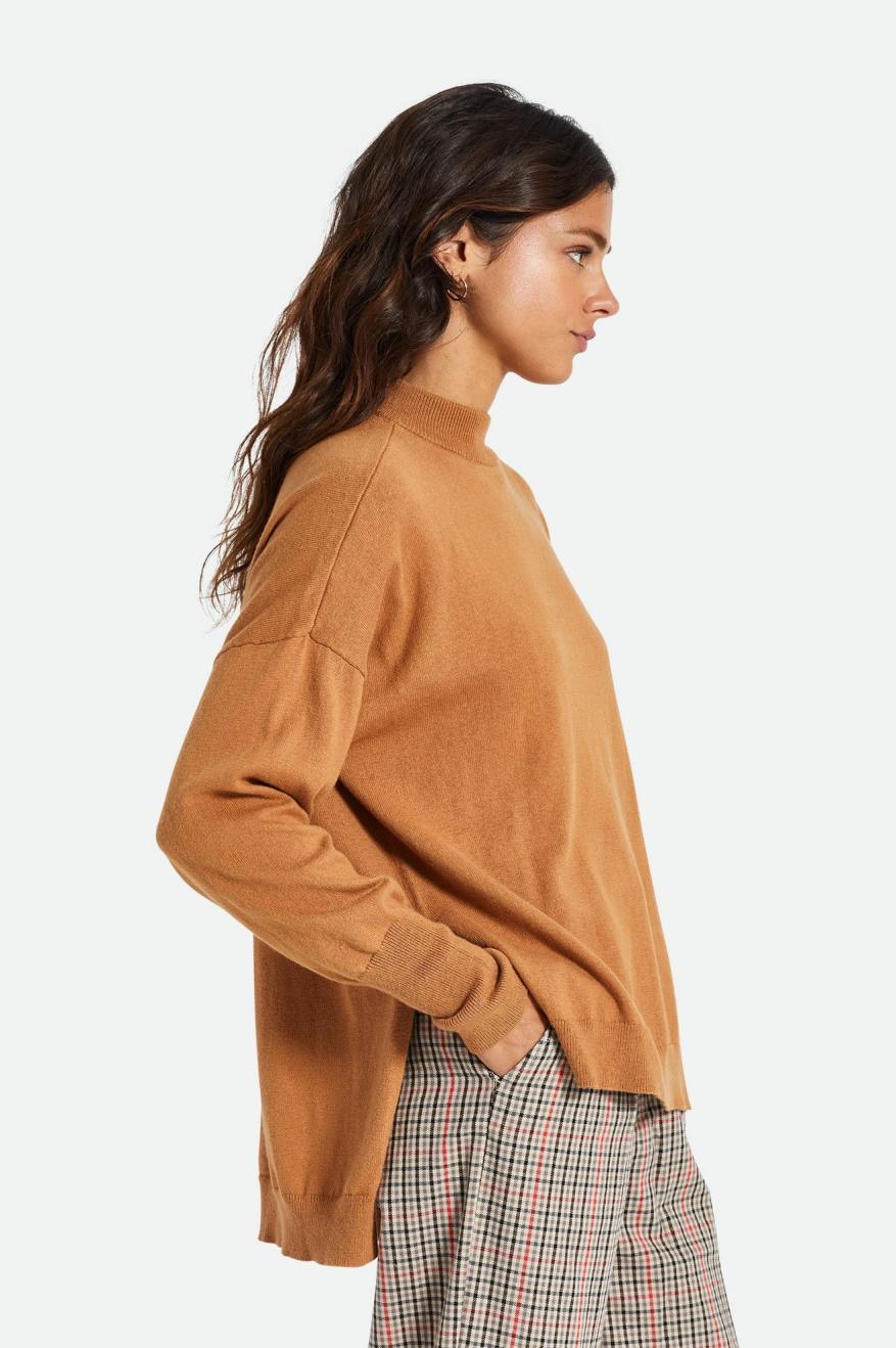 Women's Brixton Reserve Oversized Cashmere Sweater Tops Orange | 1326UDBLG