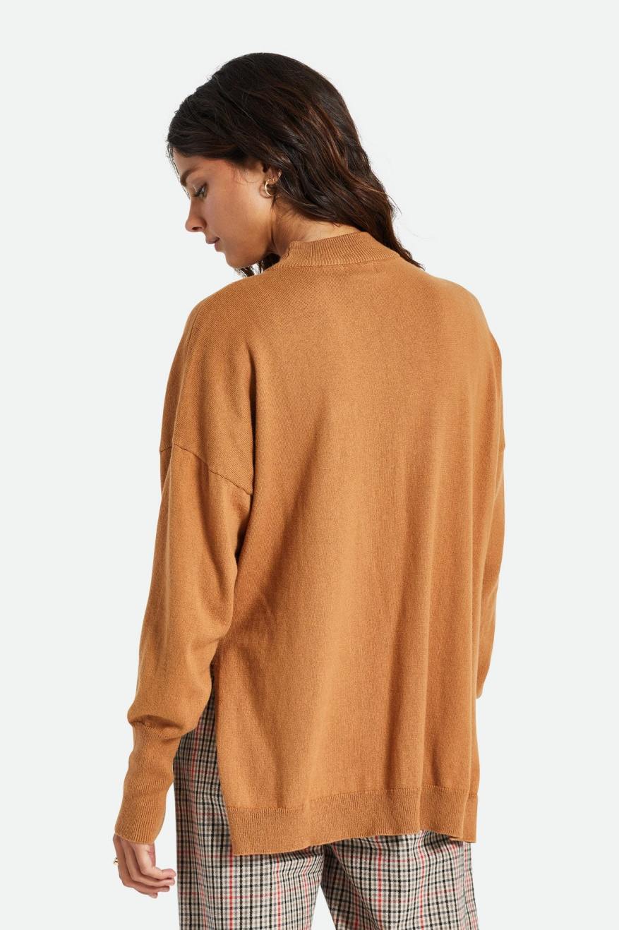 Women's Brixton Reserve Oversized Cashmere Sweater Tops Orange | 1326UDBLG