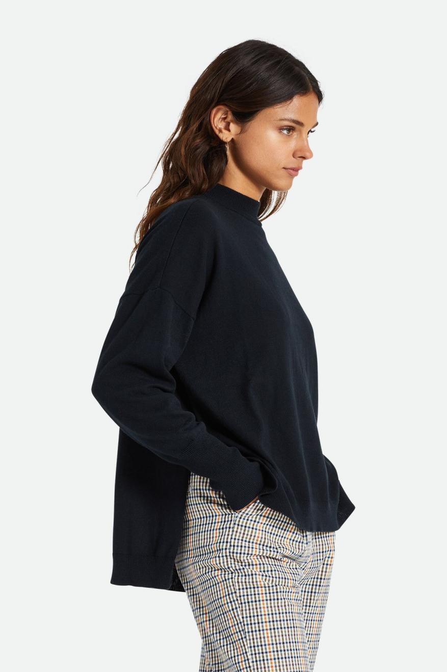 Women's Brixton Reserve Oversized Cashmere Sweaters Black | 8736AWHMI