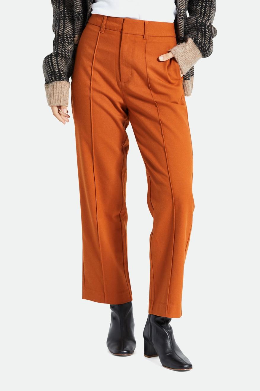 Women's Brixton Retro Trouser Bottoms Orange | 6721UKYOE