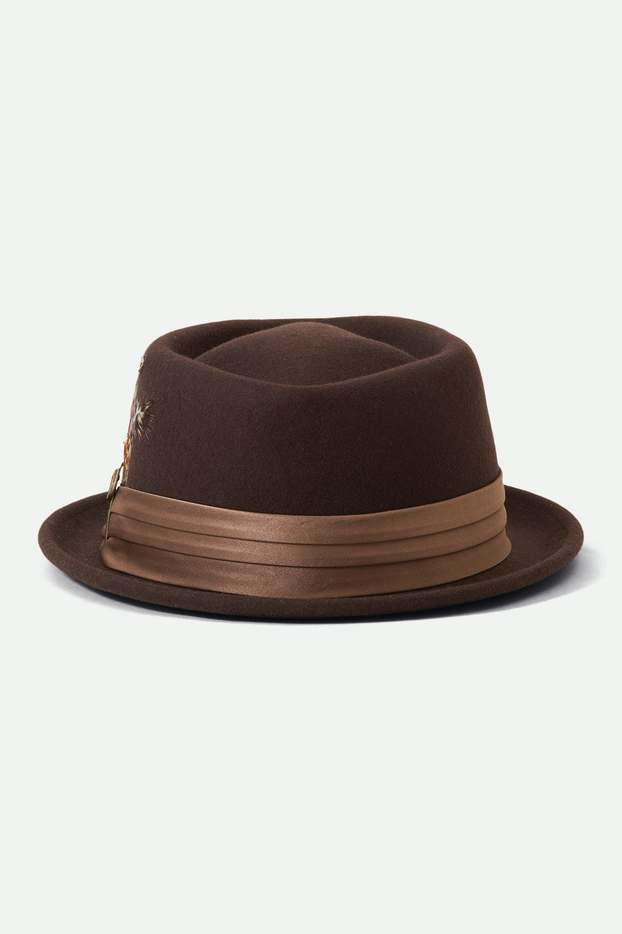 Women's Brixton Stout Pork Pie Hats Brown | 7432GOYBU