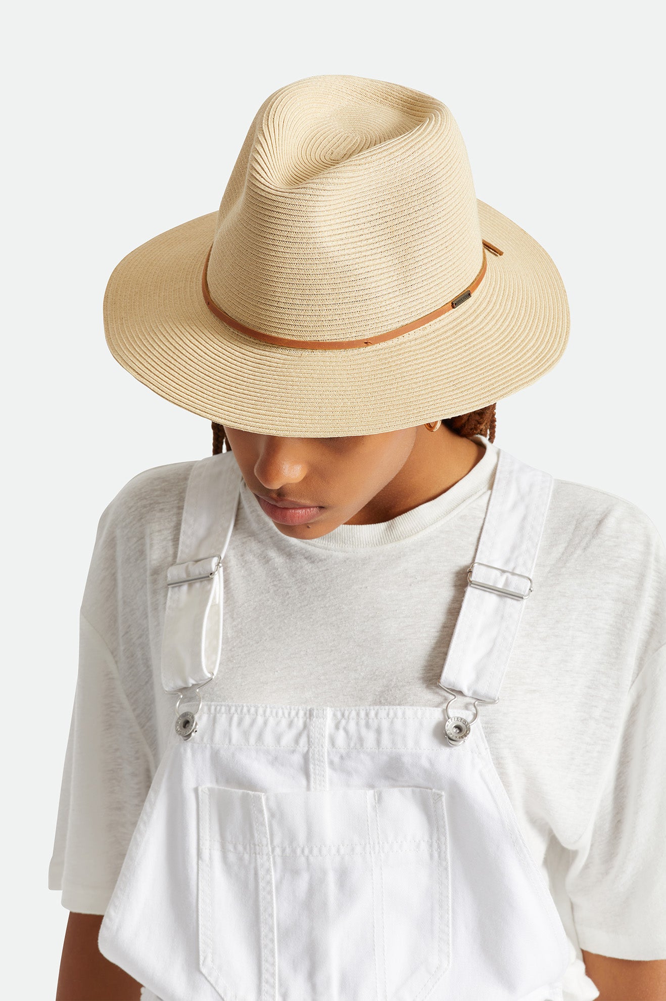 Women's Brixton Wesley Straw Packable Fedora Fedoras Brown | 4506OMEBG